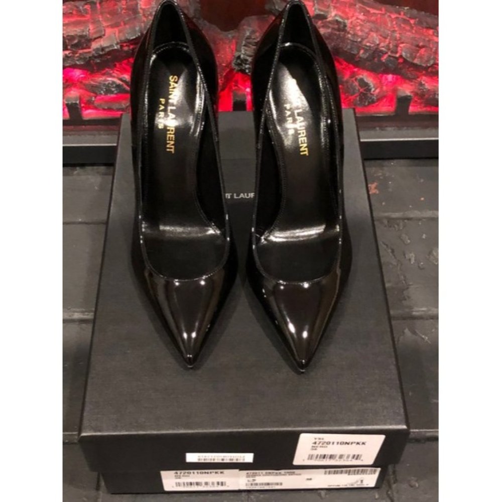 SAINT LAURENT Black Opyum Patent Leather Pumps Size Eu:36.5 - Picture 3 of 11